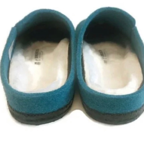 Birkenstock slip on clogs blue clogs faux shearling footbed Birks blue clogs 9 - Picture 14 of 14